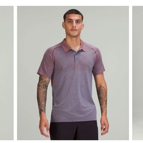 Lululemon Metal Vent Tech Polo Shirt 2.0 Size M Date Brown / Blue Nile - Picture 1 of 9